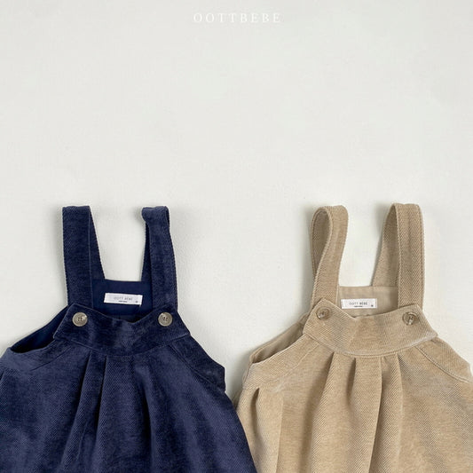 (Pre-order) OOTTBEBE - Velour Overall Skirt 벨로아멜빵스커트 (2 Colors)