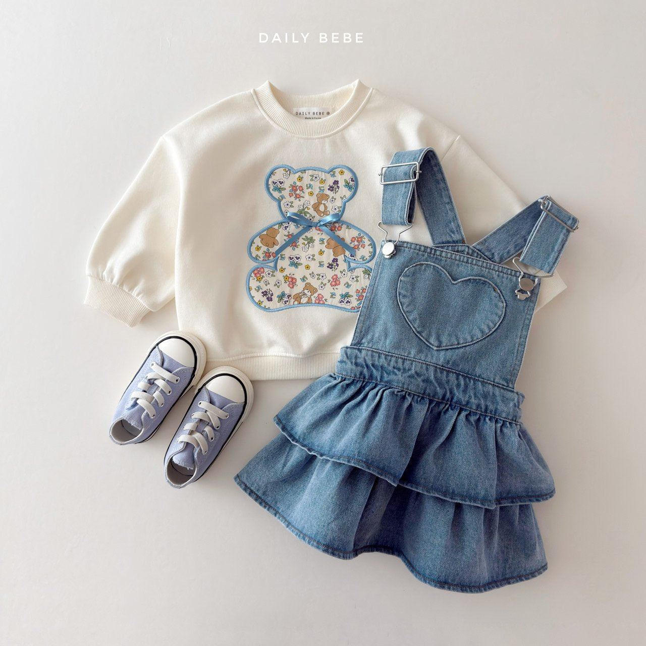 (In-stock) Daily Bebe Spring - Kids' Floral Sweatshirt 플로럴 맨투맨 (2 Colors) (Copy)