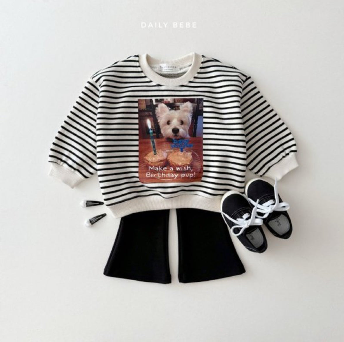 (In-stock) Daily Bebe - Birthday Pup Sweatshirt 생일축하 맨투맨 (2 Colors)