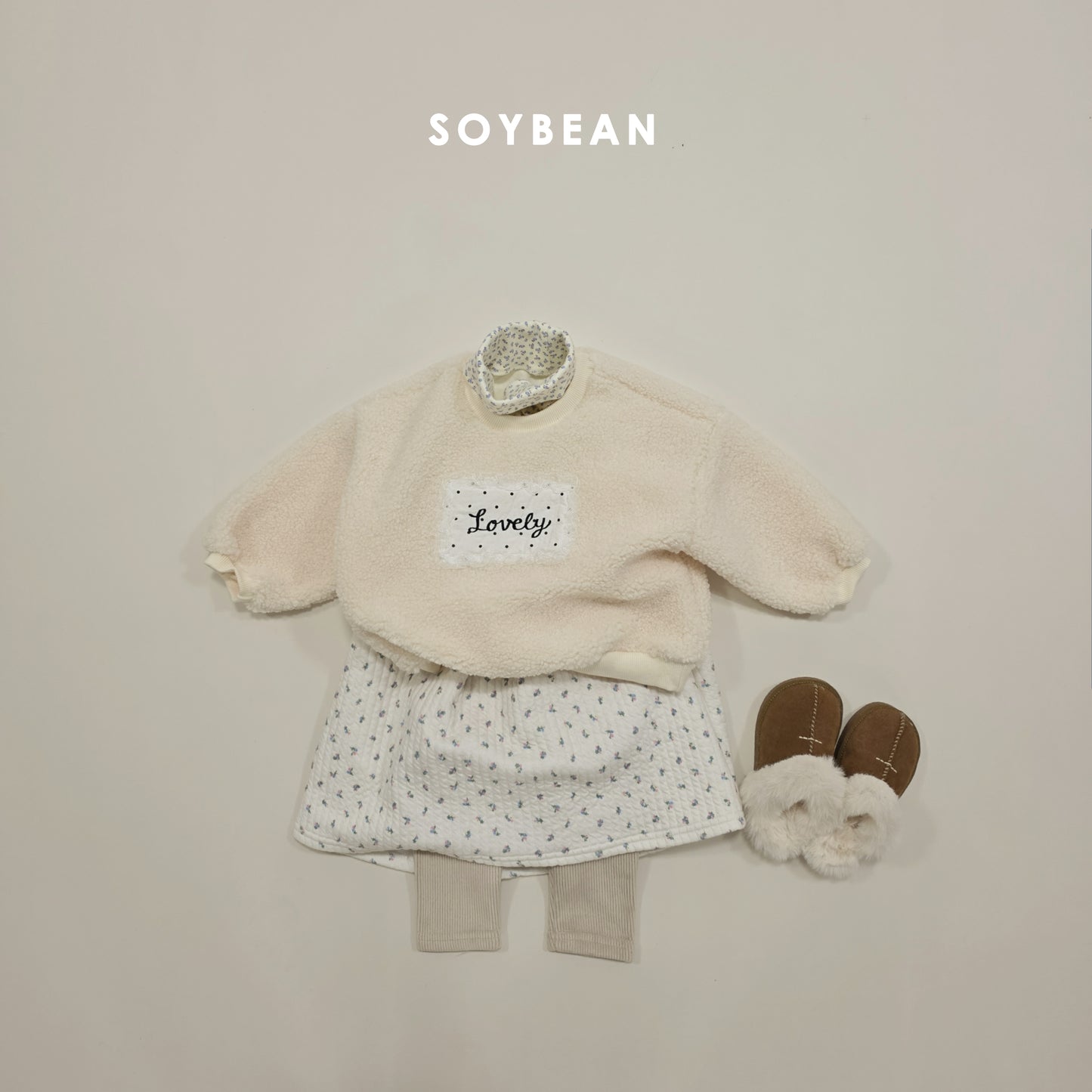 (Pre-order) Soybean Kids Winter - Quilted Overall Dress 누빔멜빵치마 (2 Colors)