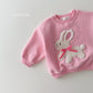 (Pre-order) Daily Bebe - Kids’ Fluffy Ribbon Sweatshirt 뽀글리본 맨투맨 (2 Colors)