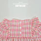 (Pre-order) Soybean Kids - Check Flower Embroidery Dress 체크플라워원피스 (2 Colors)