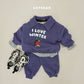(Pre-order) Soybean Kids Winter - Cozy Penguin Collar Fleece-Lined Top & Bottom Set 포근펭귄카라상하복 (2 Colors)