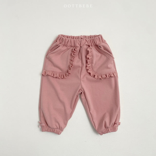 (Pre-order) OOTTBEBE - Frilled Pants 프릴고쟁이바지 (2 Colors)