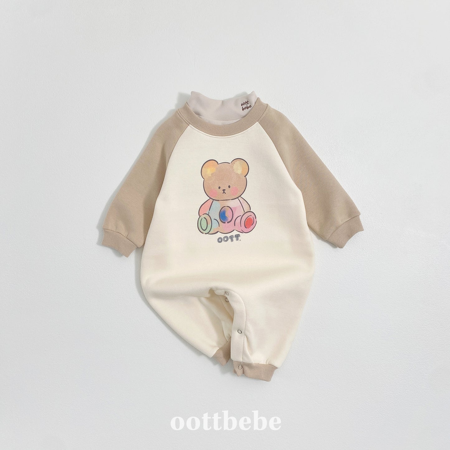 (Pre-order) OOTTBEBE Winter - Watercolor Bear Full Bodysuit 페인팅오띠전신슈트 (2 Colors)