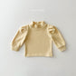 (Pre-order) Daily Bebe Winter - Kids' Peach Puff Mock-Neck Top 피치 퍼프티 (2 Colors)