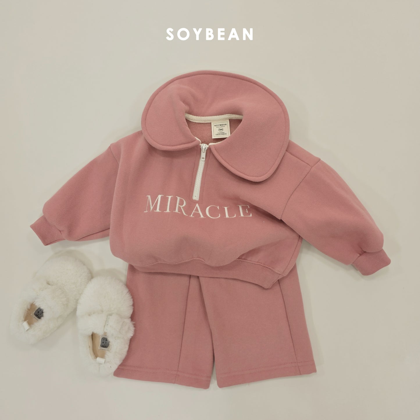 (Pre-order) Soybean Kids Winter - Miracle Half-Zip Top & Bottom Set 미라클반집업상하 (2 Colors)