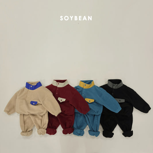 (Pre-order) Soybean Kids Winter - Mountain Neck Fleece Top & Bottom Set 마운틴넥플리스세트 (4 Colors)