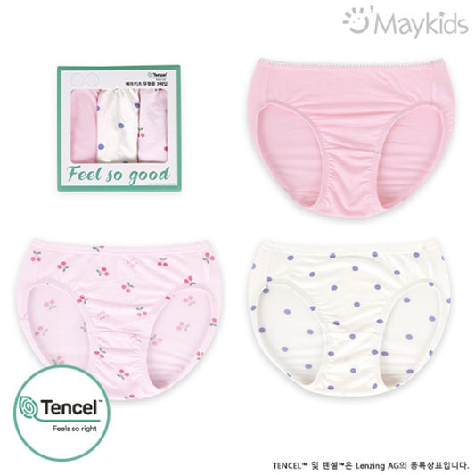 (MayKids) Lovely Tencel Modal Girls’ Underwear (3-pack)