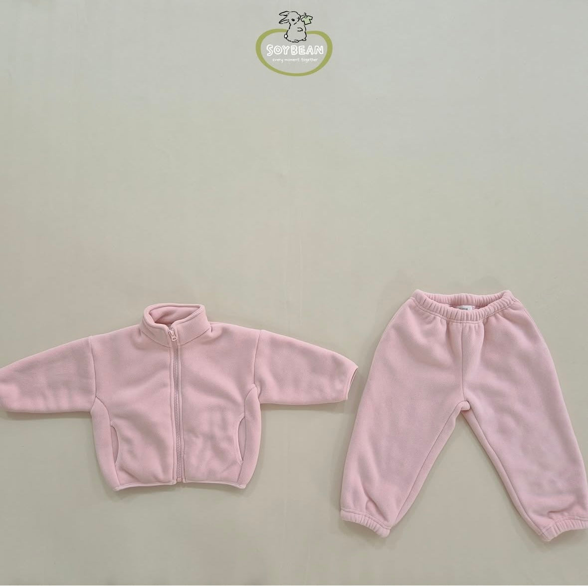 (Pre-order) Soybean Kids - Super Fleece Zip-Up Top & Bottom Set 슈퍼플리스집업상하복 (4 Colors)