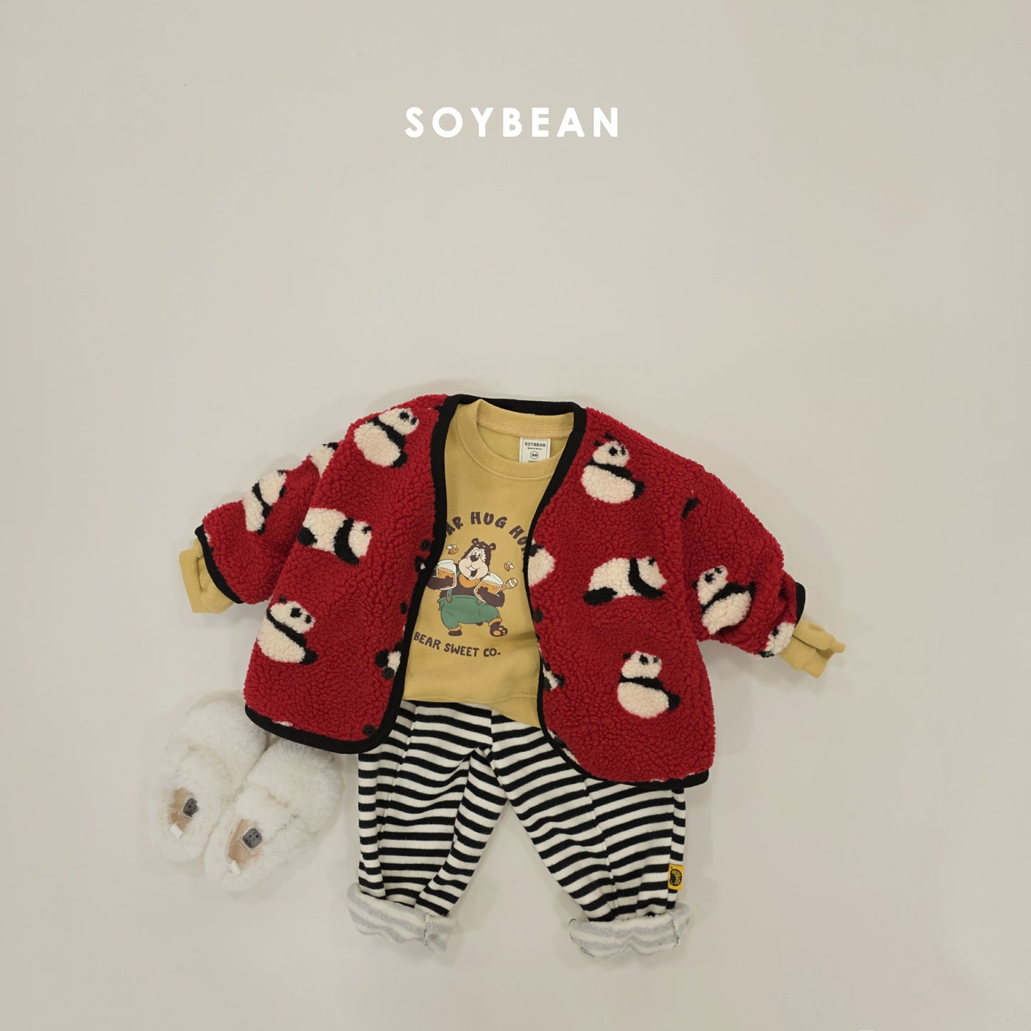 (Pre-order) Soybean Kids Winter - Panda Fleece Jacket 팬더양털자켓 (2 Colors)