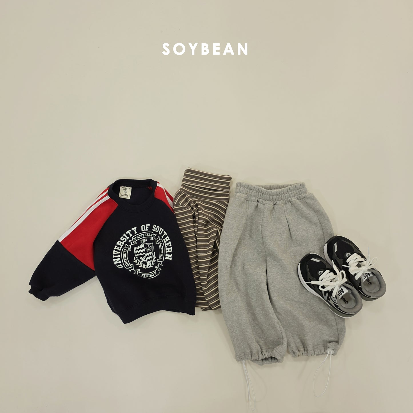(Pre-order) Soybean Kids Winter - Pintuck Fleece-Lined Training Pants 핀턱트레이닝팬츠 (3 Colors)
