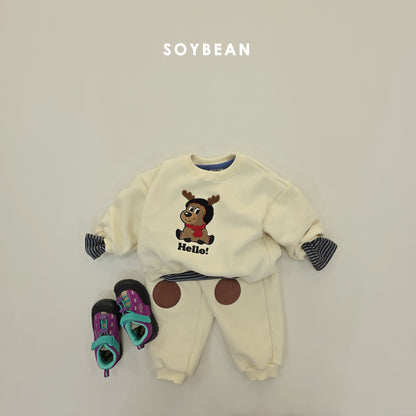 (Pre-order) Soybean Kids Winter - Hello Boucle Rudolph Top & Bottom Set 헬로부클루돌프상하 (2 Colors)
