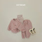 (Pre-order) Soybean Kids Winter - Minky Cozy Ribbed Fleece-Lined Top & Bottom Set 밍크코지상하복 (4 Colors)