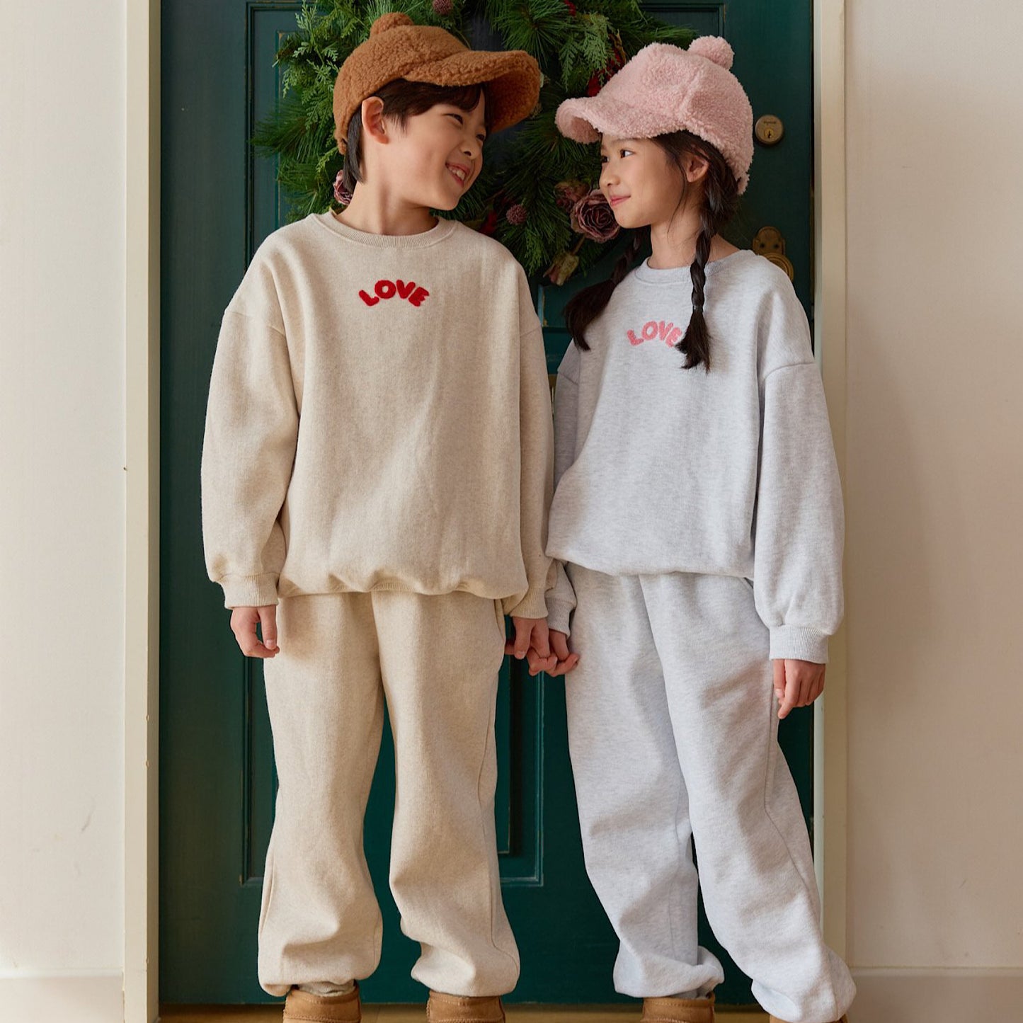 (Pre-order) Daily Bebe - Kids’ Love Top & Bottom Set 러브부클셋트 (4 Colors)