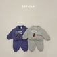 (Pre-order) Soybean Kids Winter - Cozy Penguin Collar Fleece-Lined Top & Bottom Set 포근펭귄카라상하복 (2 Colors)