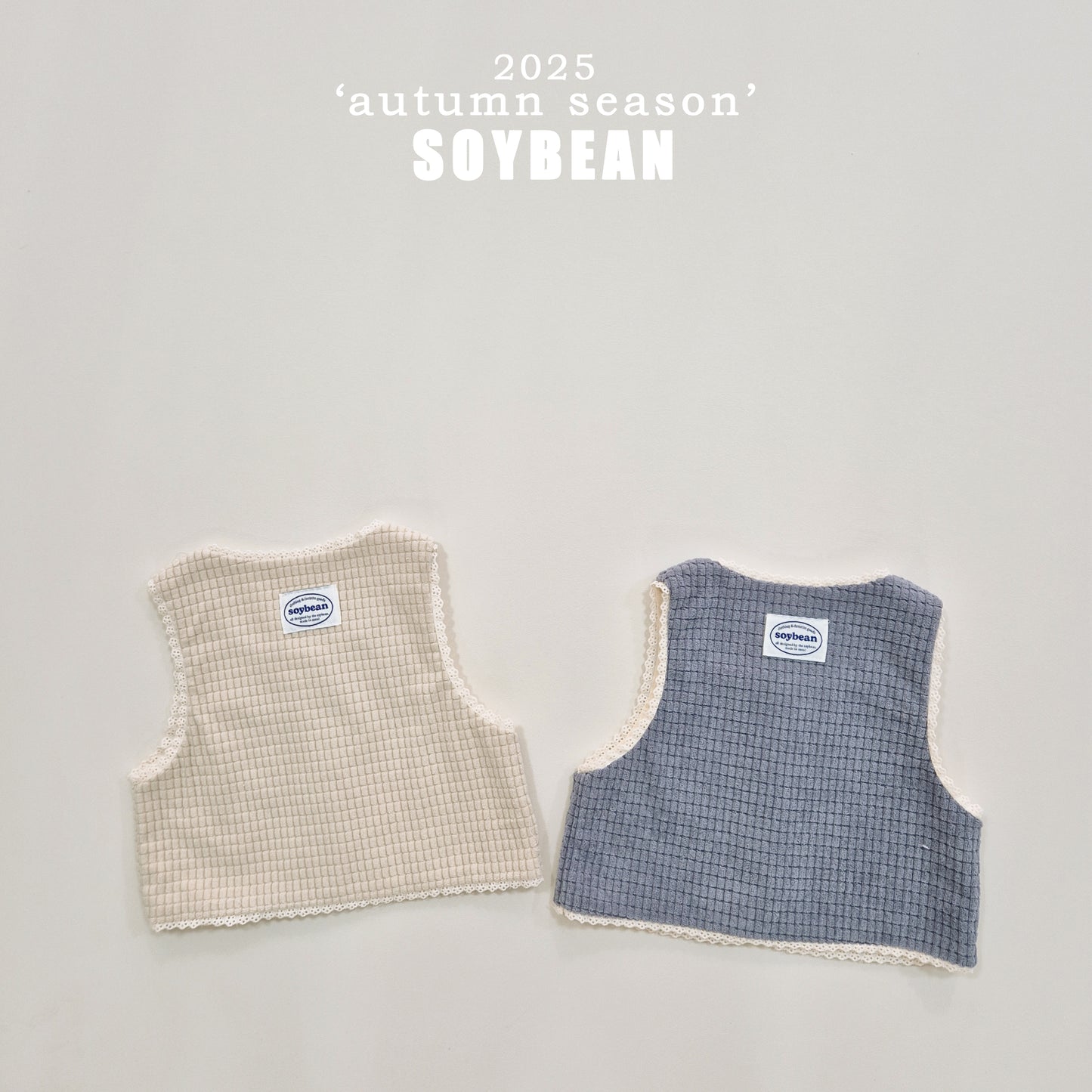 (Pre-order) Soybean Kids - Little Lace Vest 꼬마레이스조끼 (2 Colors)
