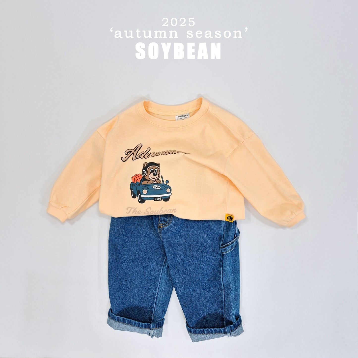 (Pre-order) Soybean Kids - Mini Car Bear Tee 미니카곰돌티셔츠 (3 Colors)