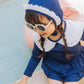 (Pre-order) KoongsKoongs Kids’ Premium Chouchou Ruffle Rash Guard Dress Set (Navy)