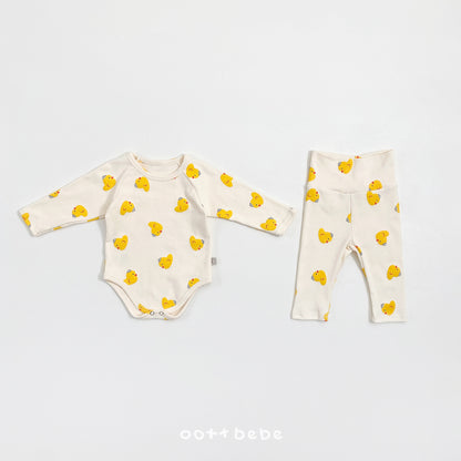 (Pre-order) OOTTBEBE Spring - Picnic Cotton Romper 나들이슈트세트 (4 Colors)