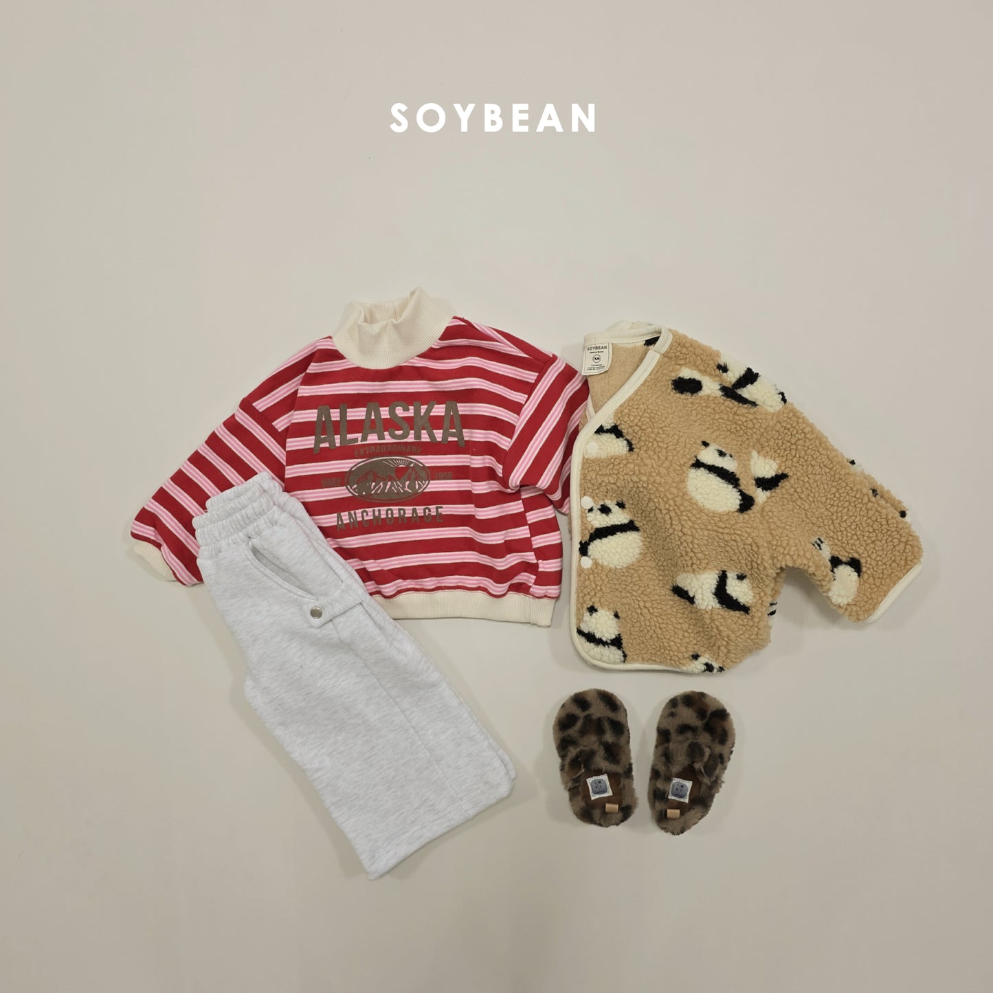 (Pre-order) Soybean Kids Winter - Fleece-Lined Side Snap Wide Pants 양기모사이드스냅팬츠 (4 Colors)