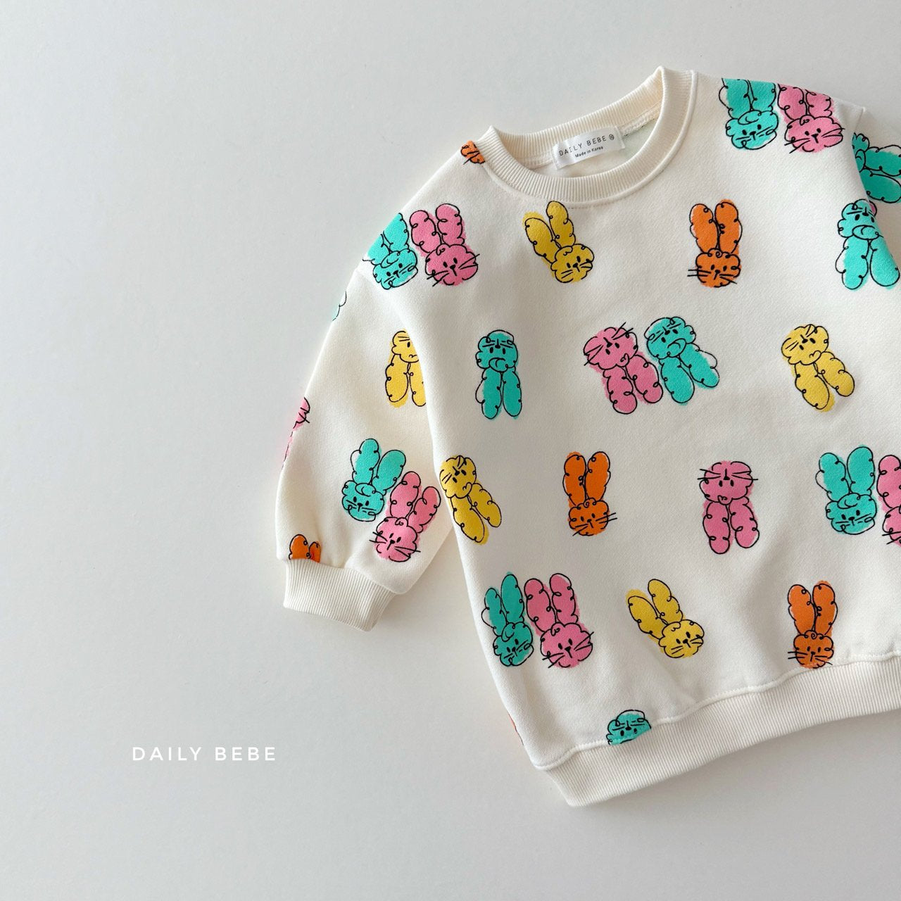 (Pre-order) Daily Bebe Winter - Kids' Playful Animal Long Sweatshirt 롱 맨투맨 (2 Colors)