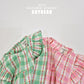 (Pre-order) Soybean Kids - Check Flower Embroidery Dress 체크플라워원피스 (2 Colors)