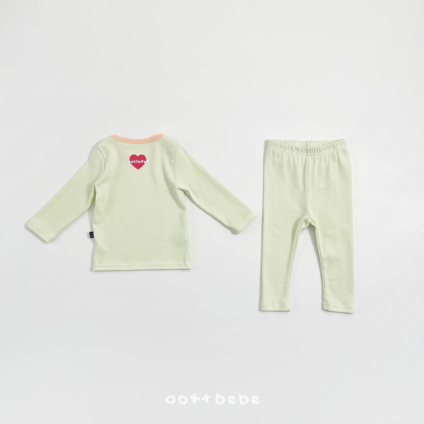 (Pre-order) OOTTBEBE Spring - Modal Heart Pajama Set 모달하트실내복 (4 Colors)