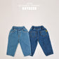 (Pre-order) Soybean Kids - Tapered Denim Pants 테이퍼드데님팬츠 (2 Colors)