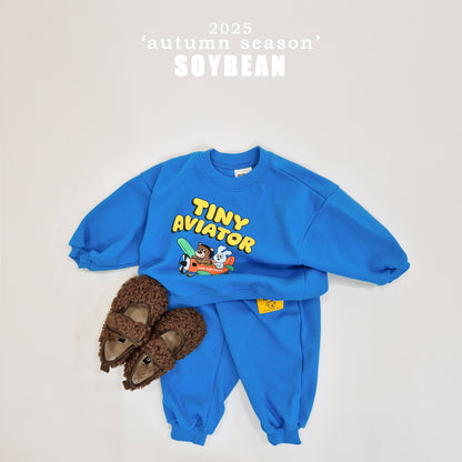 (Pre-order) Soybean Kids - Little Airplane Top & Bottom Set 꼬마비행기상하복 (3 Colors)