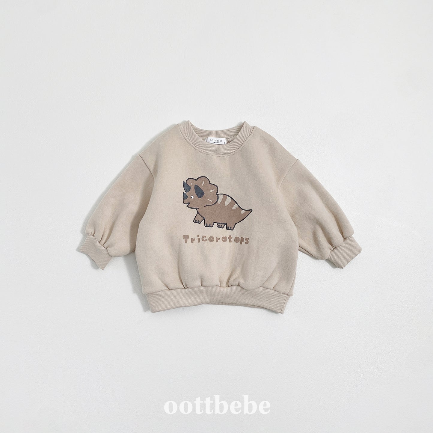 (Pre-order) OOTTBEBE Winter - Dino Friends Fleece Sweatshirt 공룡맨투맨(양기모) 4 Colors)