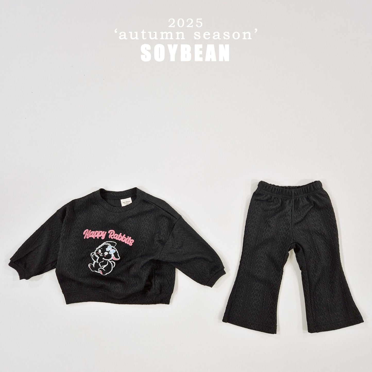 (Pre-order) Soybean Kids - Rabbit Knit Top & Bottom Set 레빗니트상하복 (2 Colors)