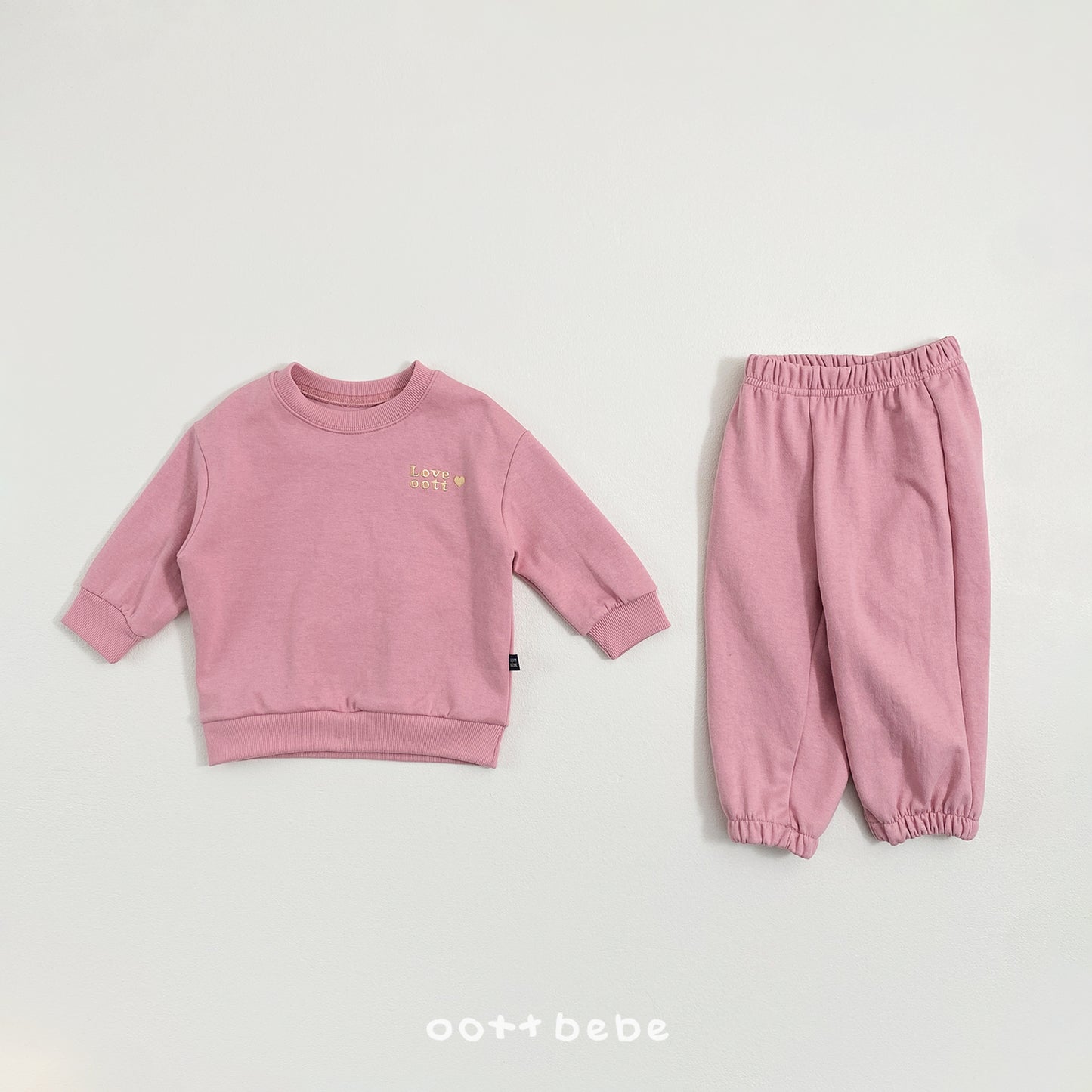 (Pre-order) OOTTBEBE Spring - Love OOTT Top & Bottom Set 러브오뜨상하복 (4 Colors)
