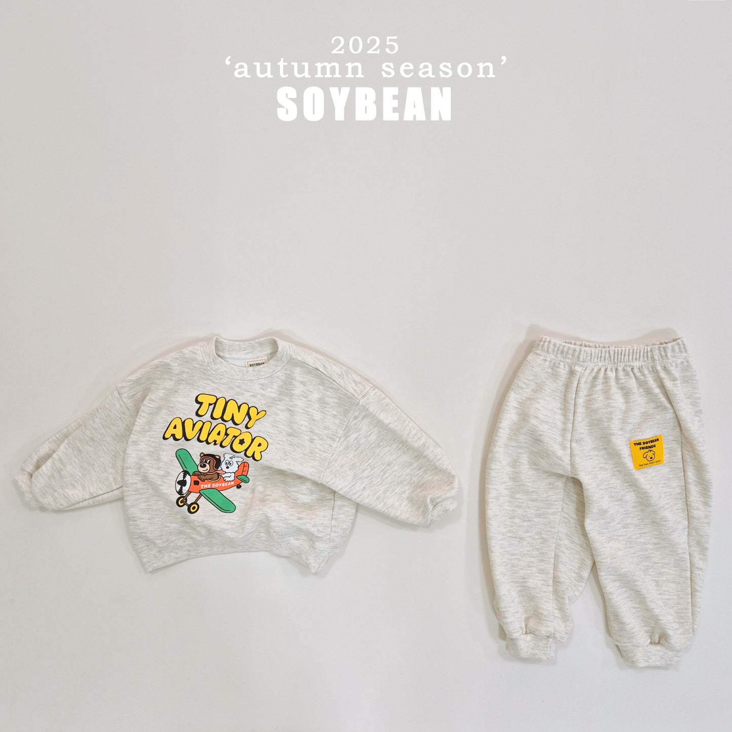 (Pre-order) Soybean Kids - Little Airplane Top & Bottom Set 꼬마비행기상하복 (3 Colors)