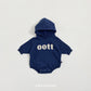 (Pre-order) OOTTBEBE Spring - Bouclé Hoodie Romper 댄디부클후드슈트 (2 Colors)