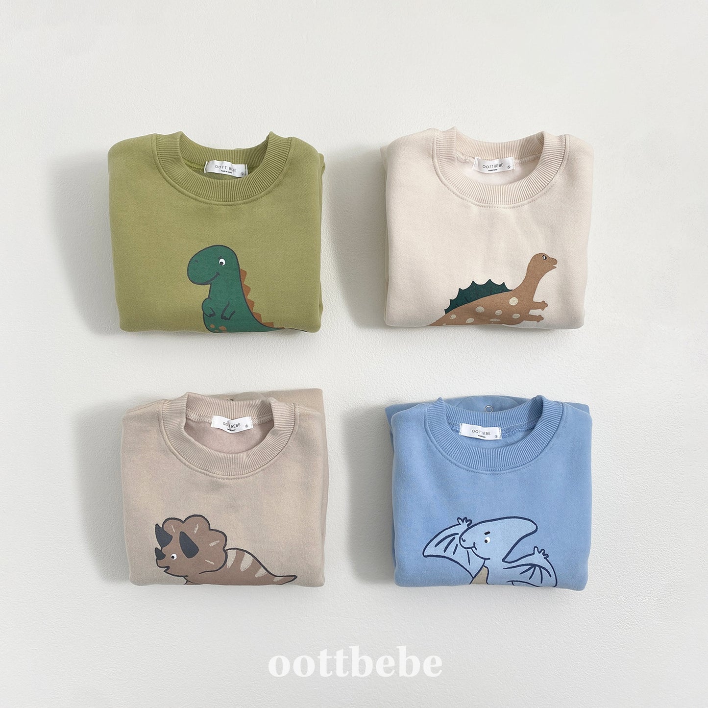 (Pre-order) OOTTBEBE Winter - Dino Friends Full Bodysuit 공룡전신슈트(양기모) (4 Colors)