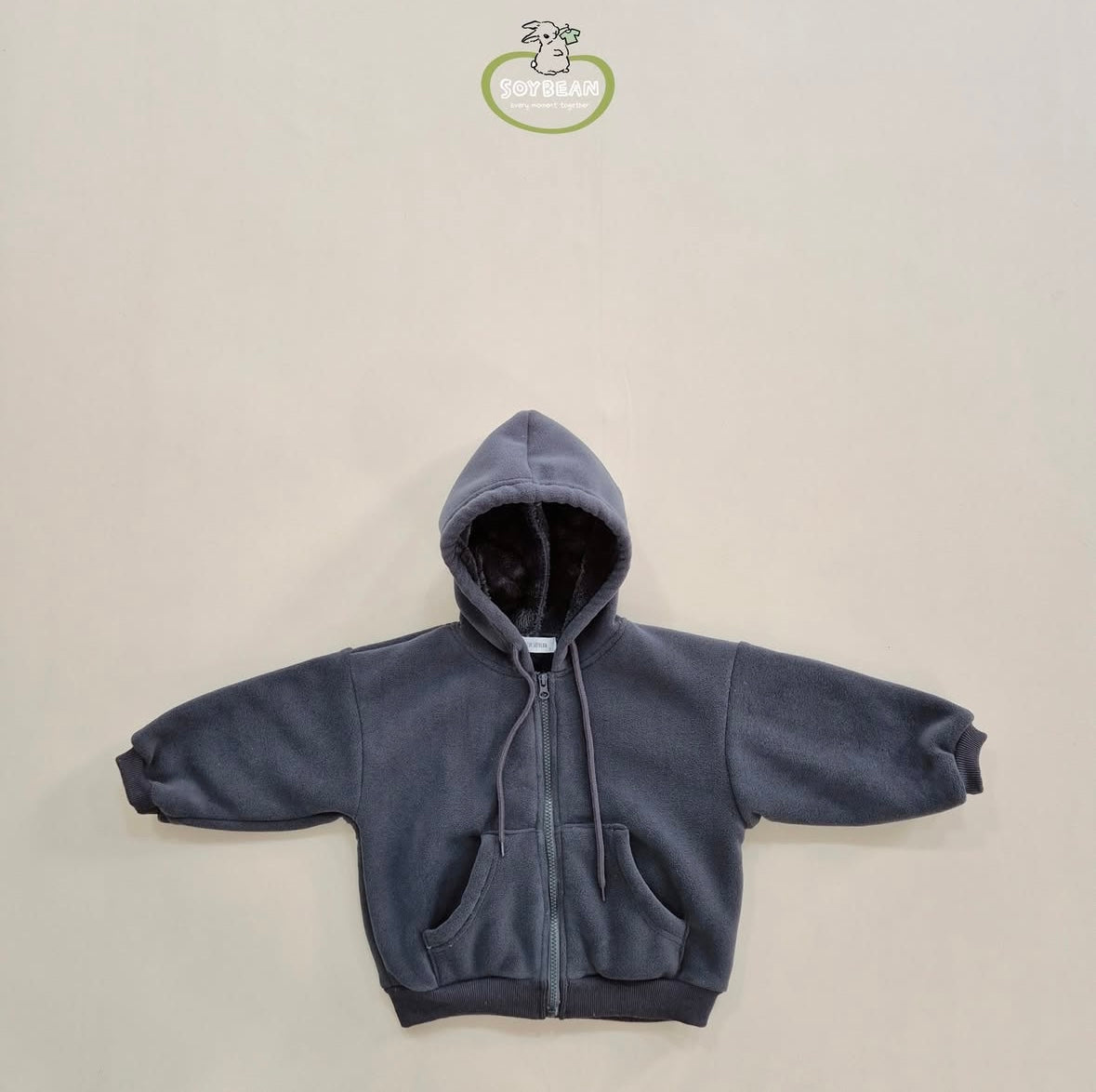 (Pre-order) Soybean Kids - Super Fleece Hooded Zip-Up 슈퍼플리스후드집업 (4 Colors)