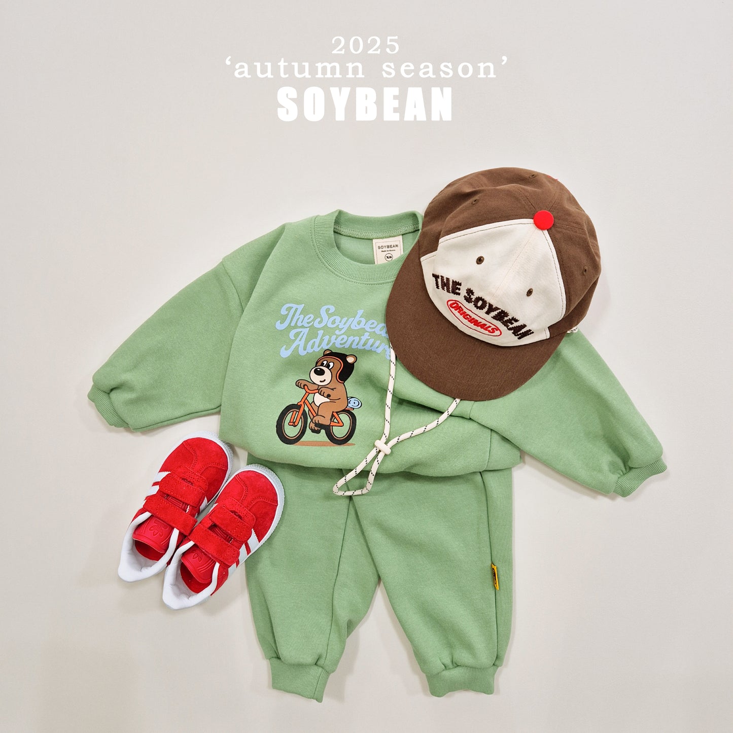 (Pre-order) Soybean Kids - Bear Adventure Top & Bottom Set 곰돌어드벤쳐상하복 (3 Colors)