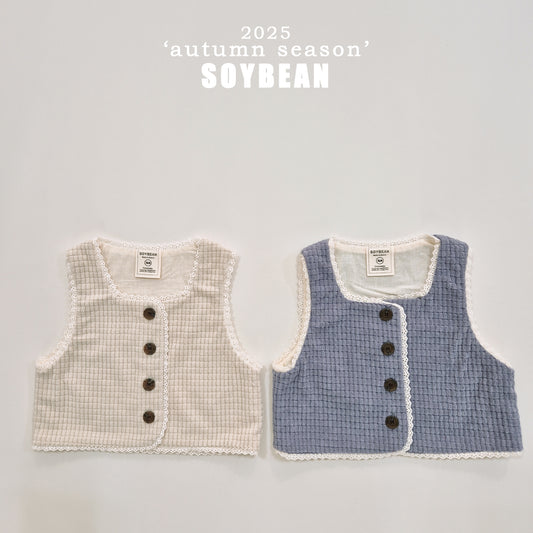 (Pre-order) Soybean Kids - Little Lace Vest 꼬마레이스조끼 (2 Colors)