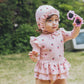 (Pre-order) KoongsKoongs Kids’ Premium Le Cherry Ruffle Rash Guard Dress Set (Pink)