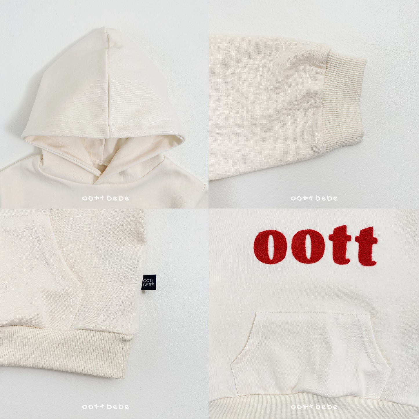 (Pre-order) OOTTBEBE Spring - Bouclé Hoodie 댄디부클후드맨투맨 (2 Colors)