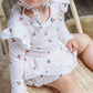 (Pre-order) KoongsKoongs Kids’ Premium Le Cherry Ruffle Rash Guard Dress Set (Ivory)
