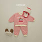 (Pre-order) Soybean Kids Winter - Snowball Stripe Fleece-Lined Top & Bottom Set 스노우볼단가라상하 (3 Colors)
