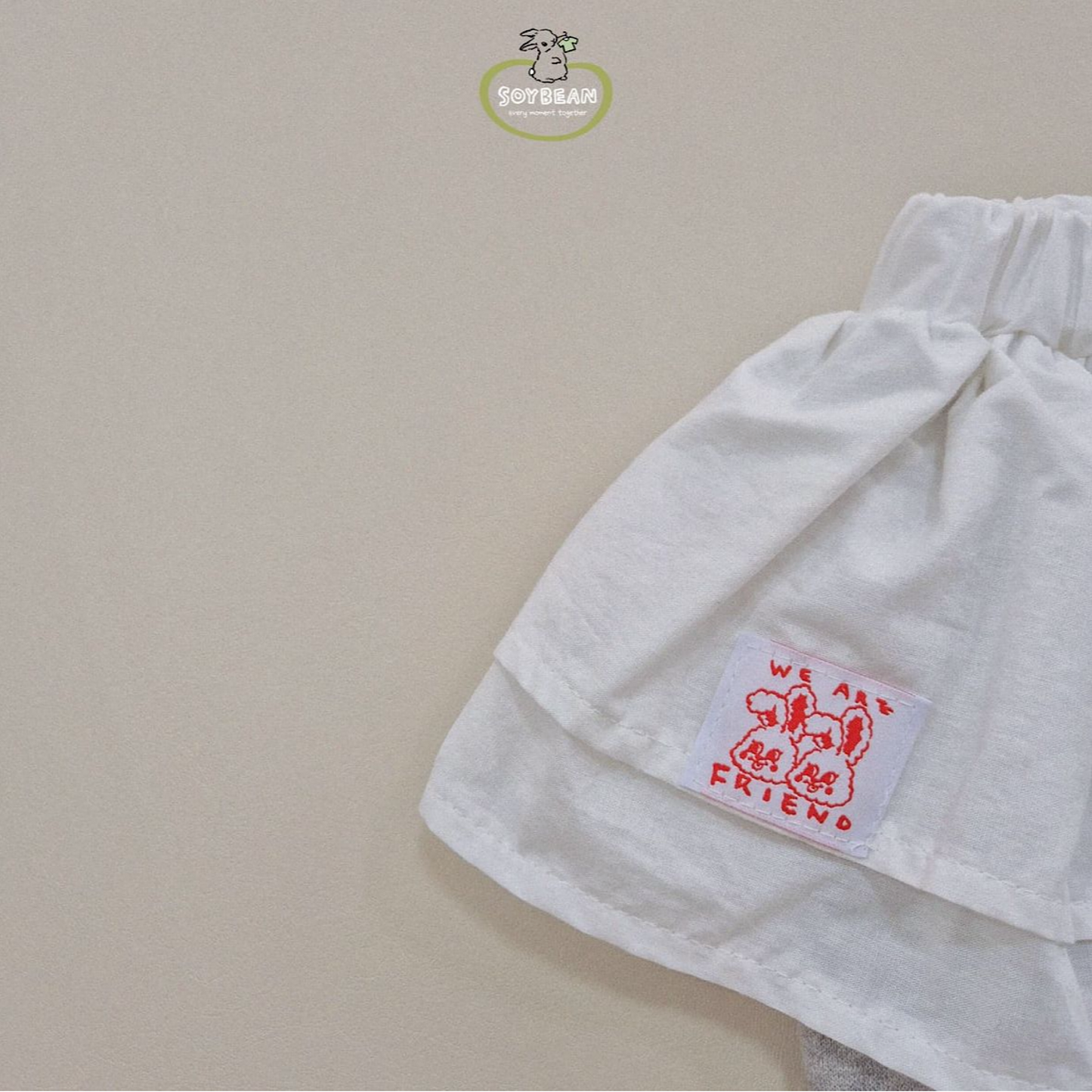 (Pre-order) Soybean Kids - Layered Skirt Jogger Pants 치마레이어드조거팬츠 (2 Colors)