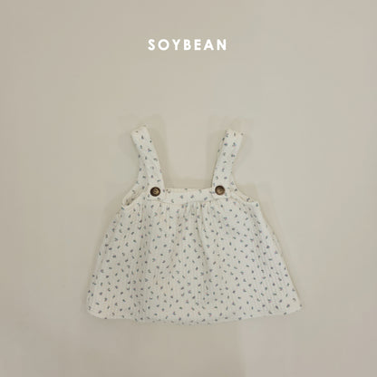 (Pre-order) Soybean Kids Winter - Quilted Overall Dress 누빔멜빵치마 (2 Colors)