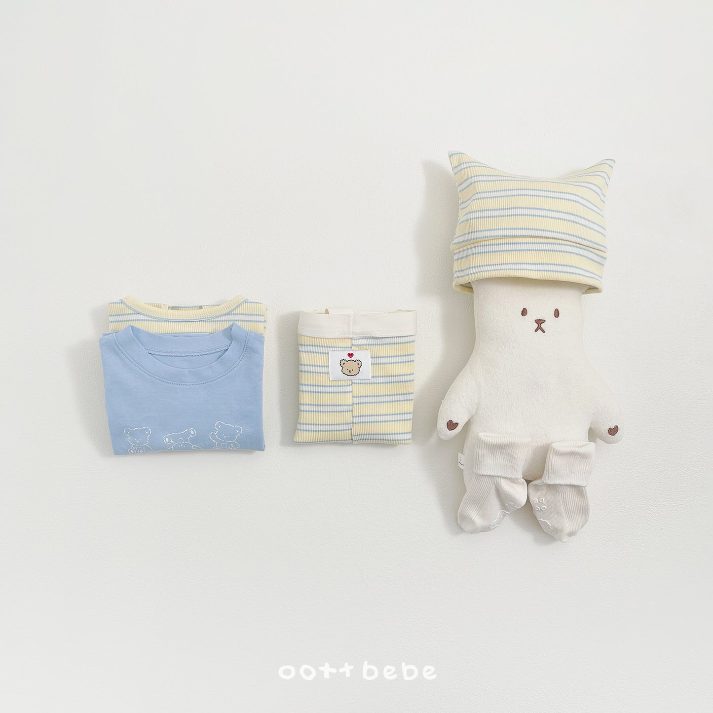 (Pre-order) OOTTBEBE Spring - Say OOTT Stripe Suspender Leggings 세이오뜨멜빵레깅스 (4 Colors)