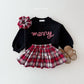 (Pre-order) Daily Bebe Winter - Kids' Embroidered Merry Candy Cane Sweatshirt 자수메리맨투맨 (2 Colors)