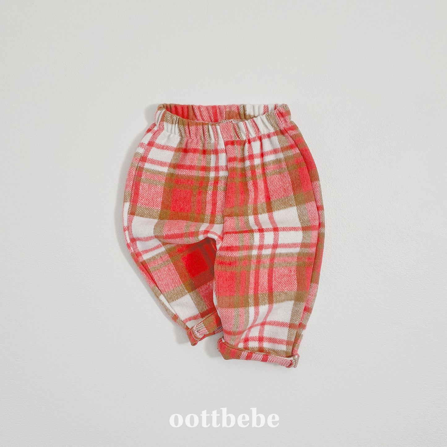(Pre-order) OOTTBEBE Winter - Cozy Check Pants 웨하스체크팬츠 (4 Colors)