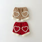 (Pre-order) Daily Bebe Winter - Kids' Fuzzy Heart Shorts 뽀글 하트 반바지 (2 Colors)