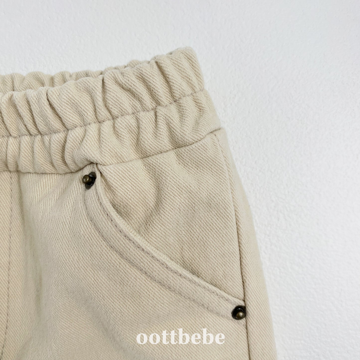 (Pre-order) OOTTBEBE Winter - Patchwork Cotton Pants 패치워크팬츠 (2 Colors)